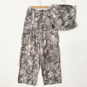 H&M tie dye cargo pants set